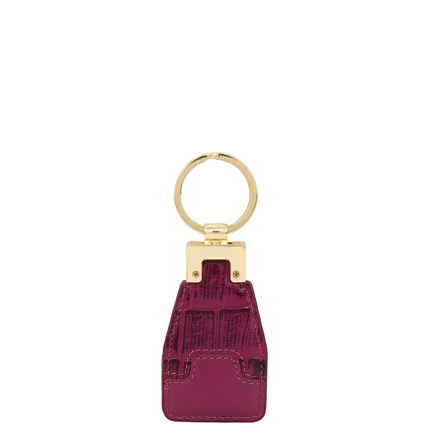 Croco Franzy Leather Key Chain - Orchid