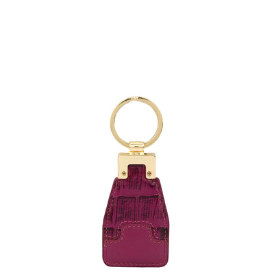Croco Franzy Leather Key Chain - Orchid