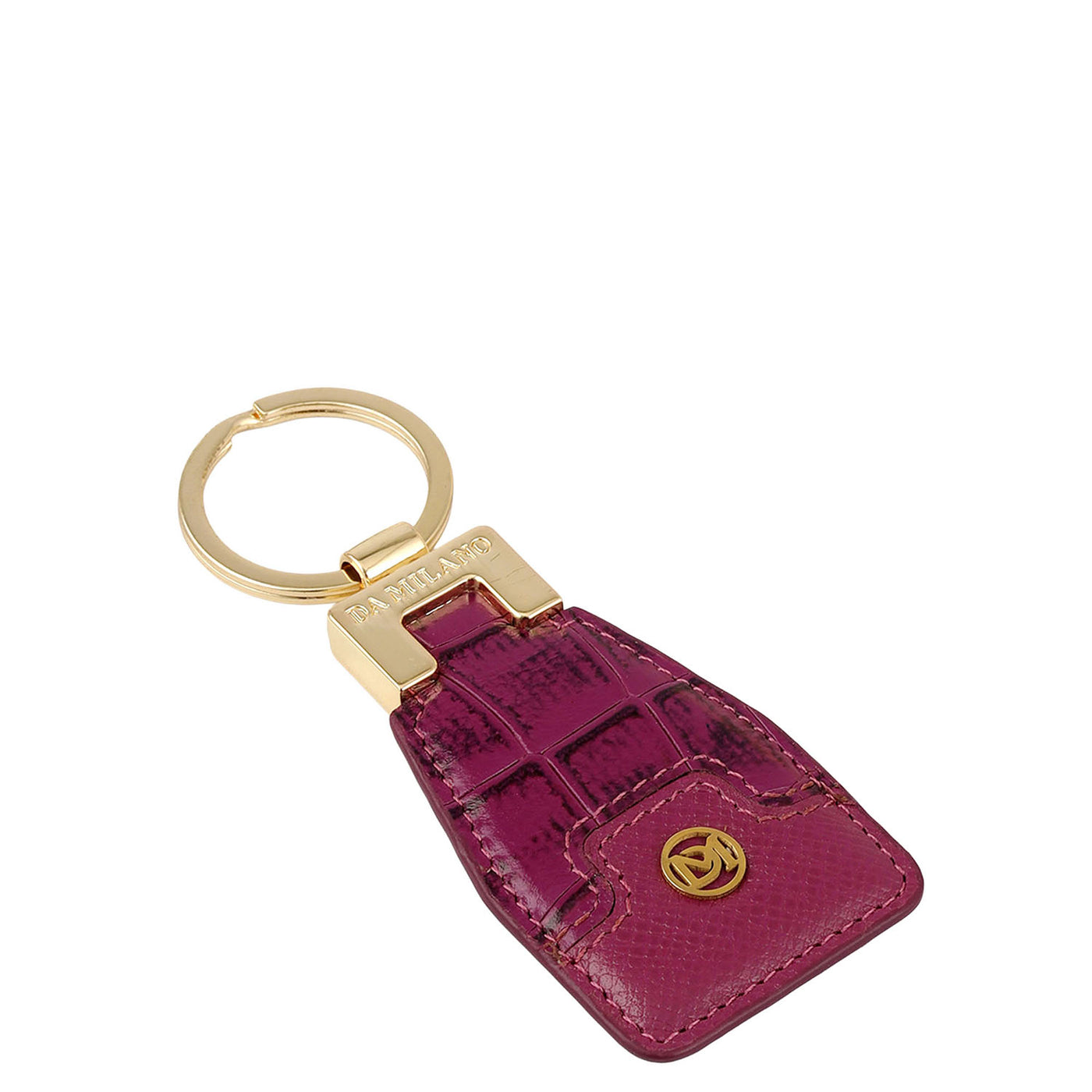 Croco Franzy Leather Key Chain - Orchid