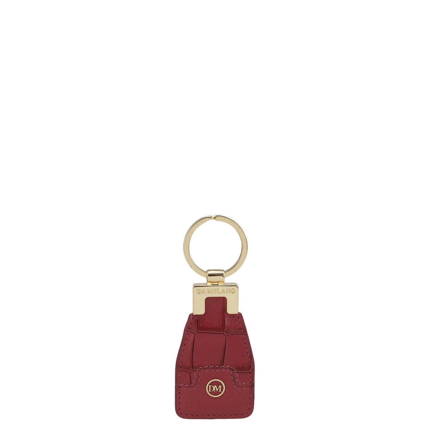 Croco Franzy Leather Key Chain - Plumberry
