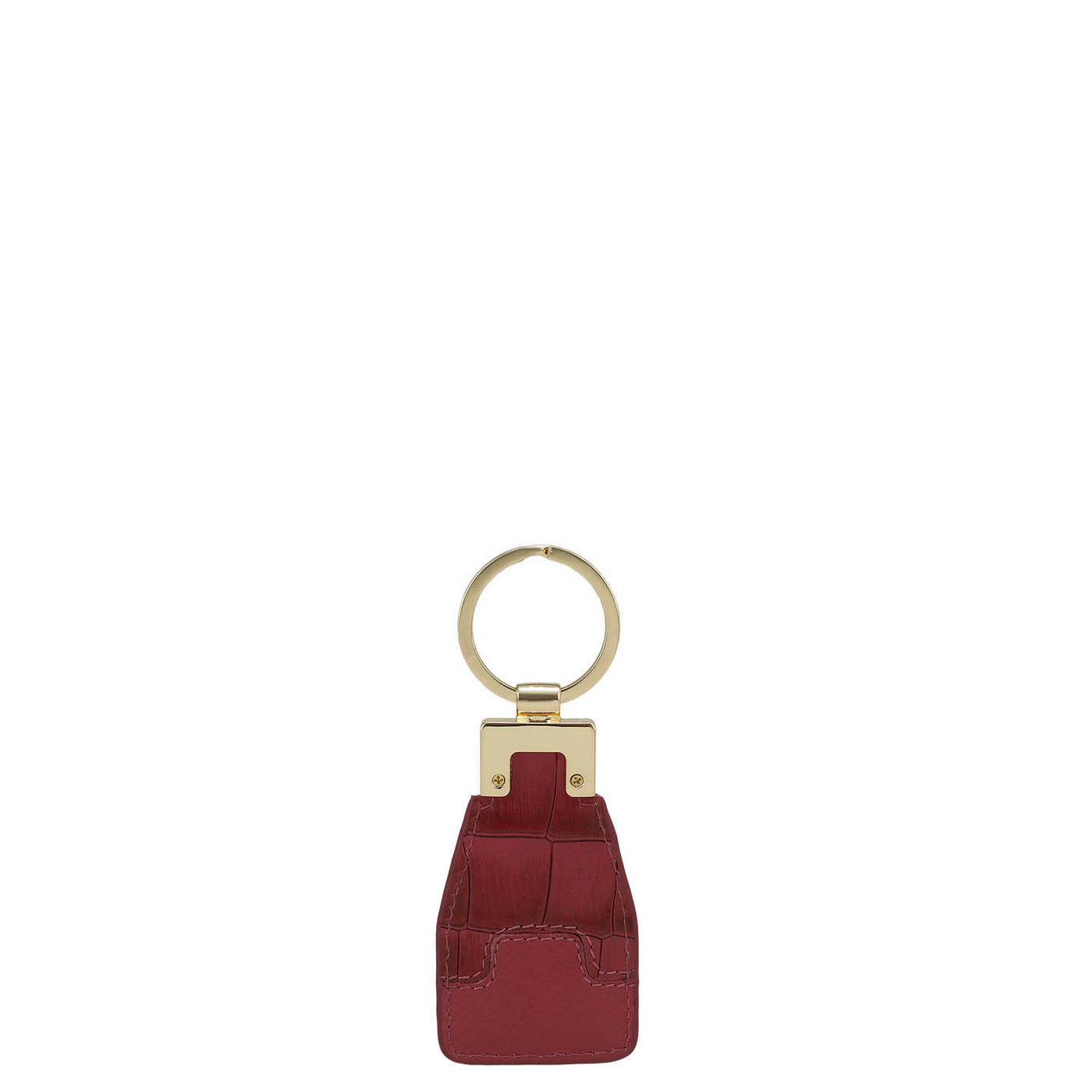 Croco Franzy Leather Key Chain - Plumberry