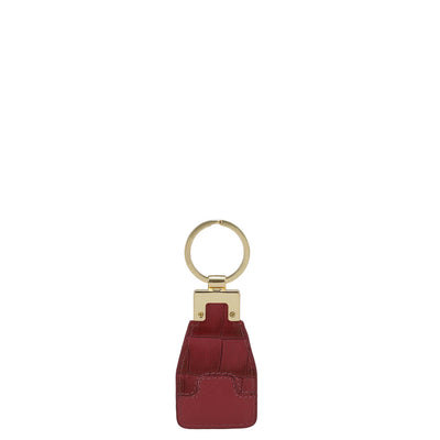 Croco Franzy Leather Key Chain - Plumberry