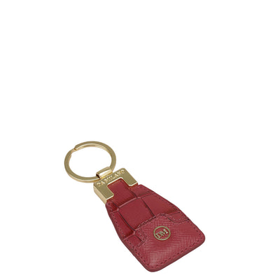 Croco Franzy Leather Key Chain - Plumberry
