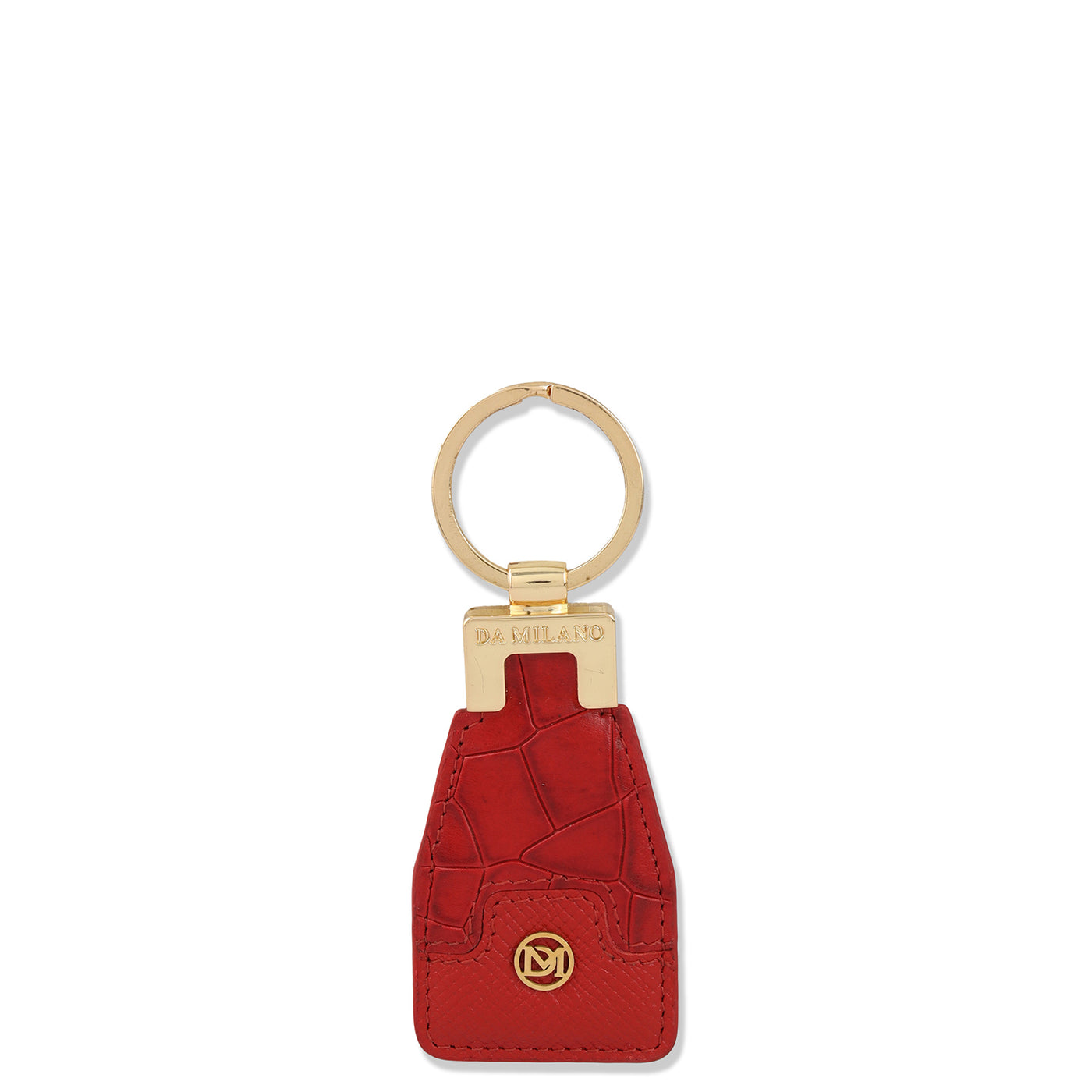 Croco Franzy Leather Key Chain - Red