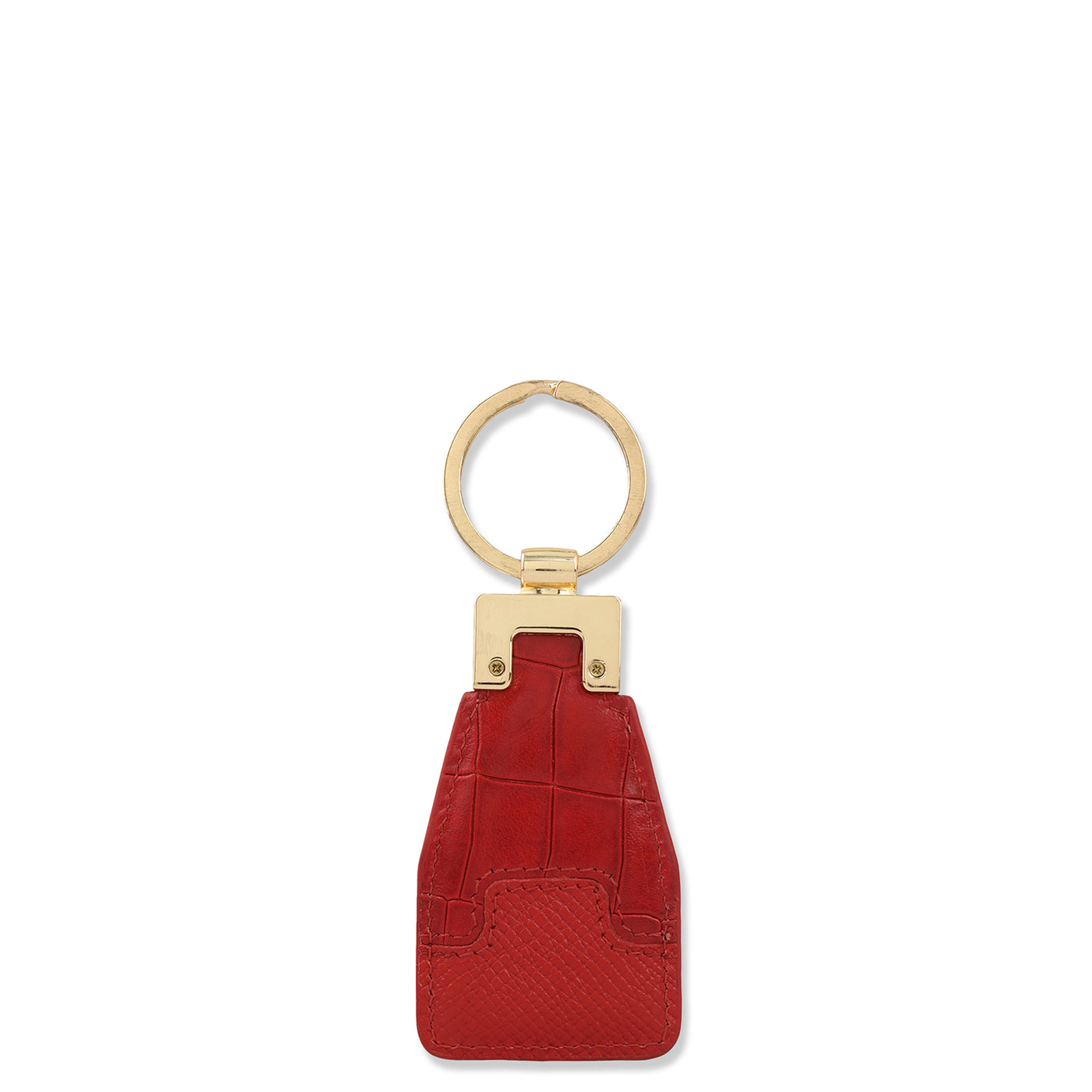 Croco Franzy Leather Key Chain - Red