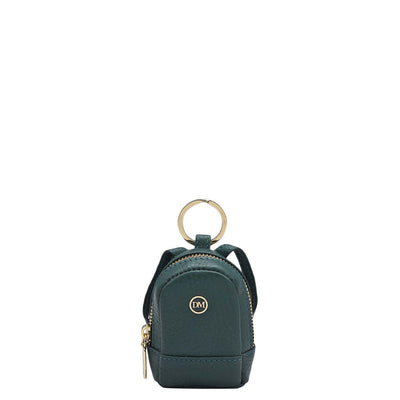 Wax Leather Key Chain - Teal