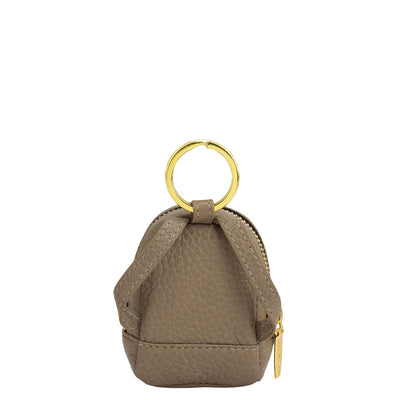 Wax Leather Key Chain - Greyish Taupe