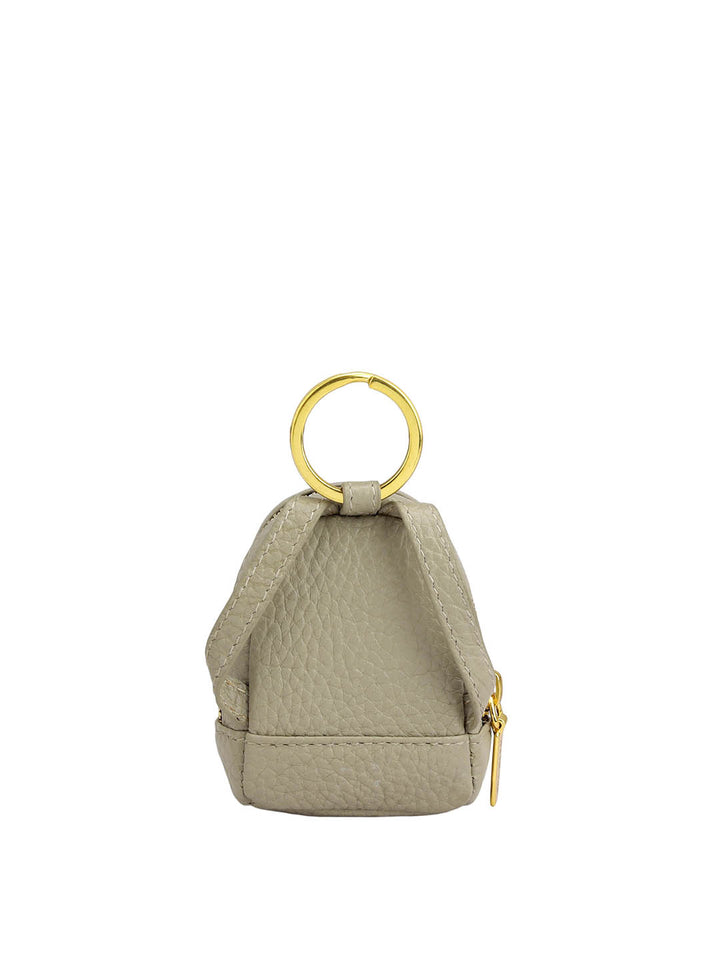 Wax Leather Key Chain - Khaki
