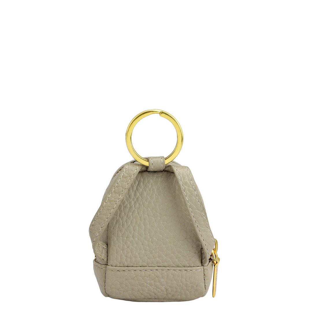 Wax Leather Key Chain - Khaki
