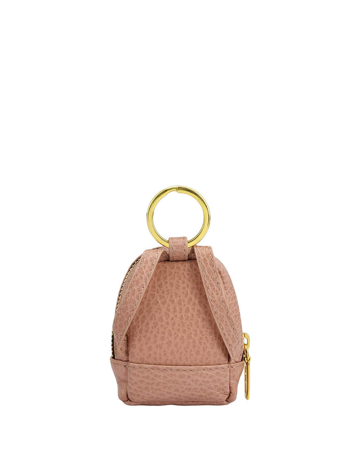 Wax Leather Key Chain - Pink
