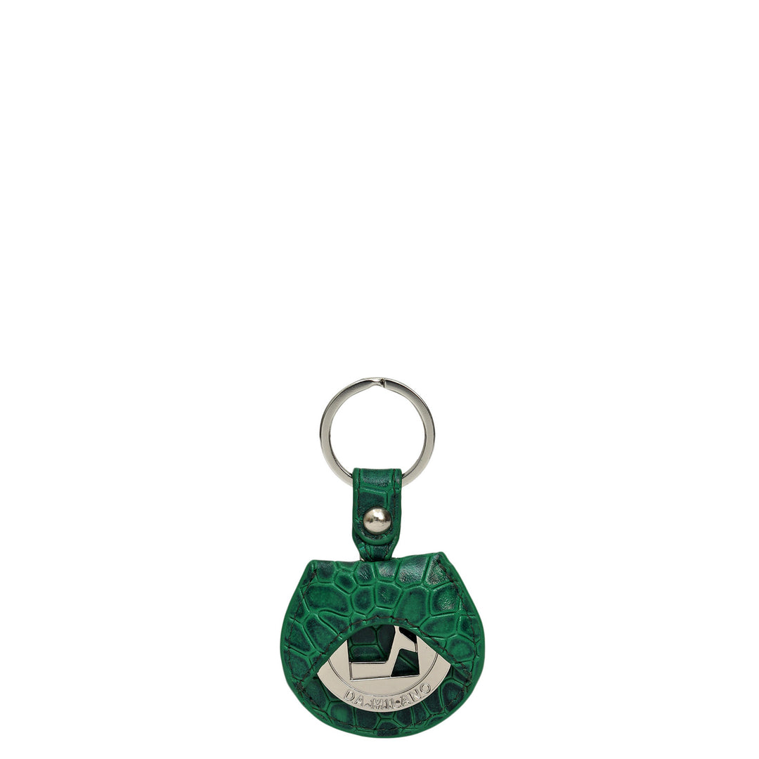 Croco Leather Key Chain - Sea Weed