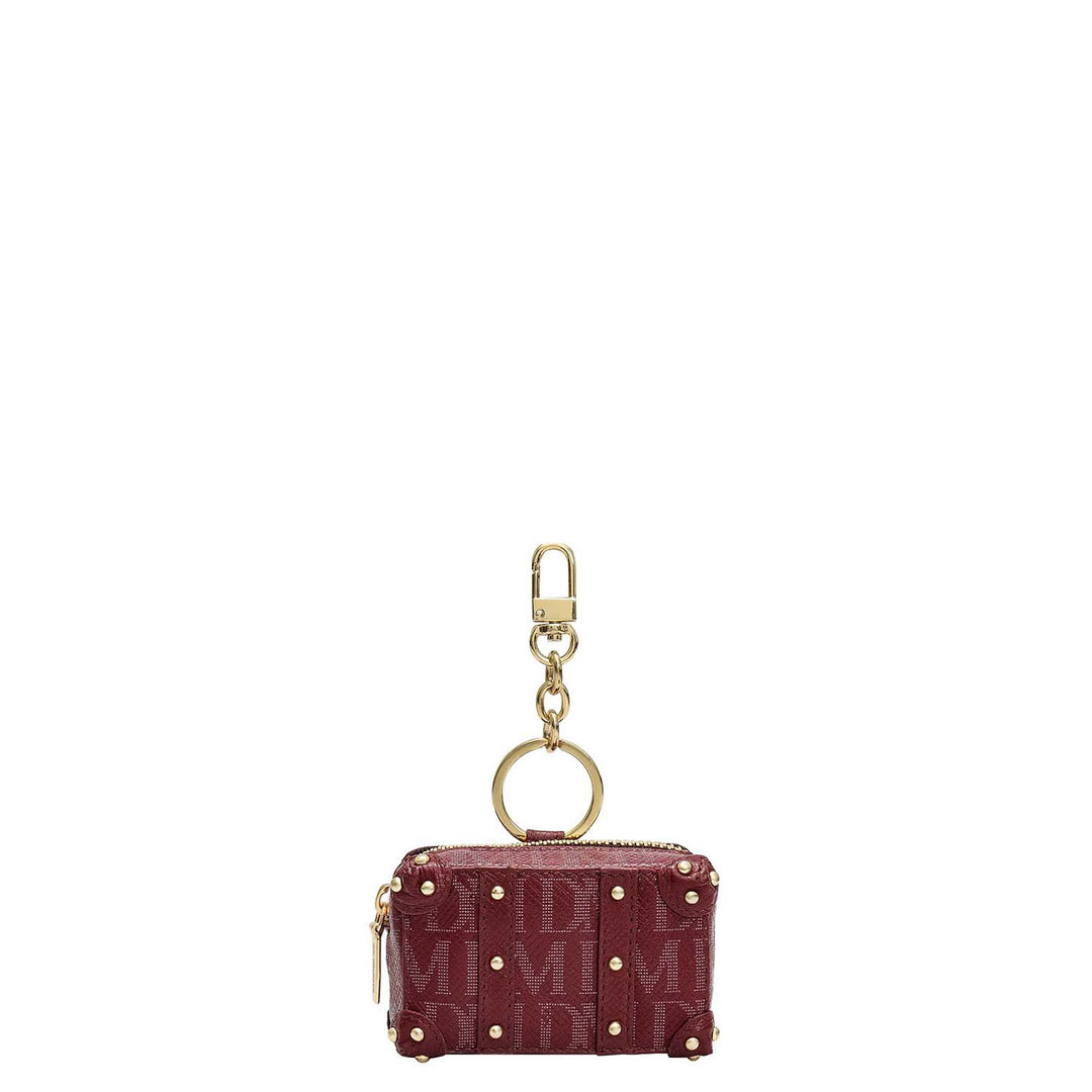Monogram Leather Key Chain - Blood Stone