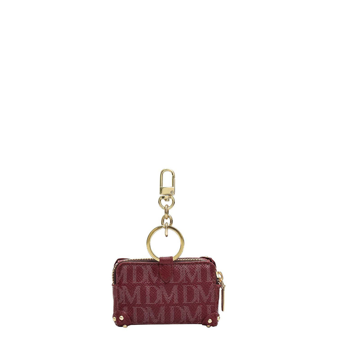 Monogram Leather Key Chain - Blood Stone