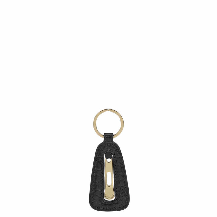Croco Leather Key Chain - Black