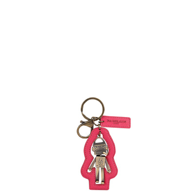 Franzy Leather Key Chain - Hot Pink