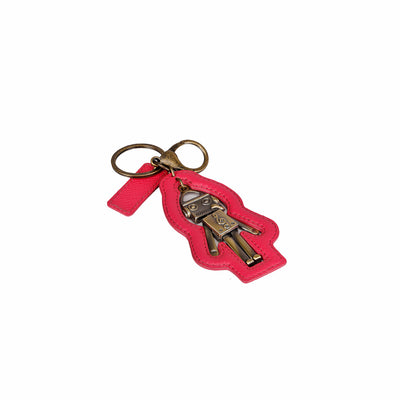 Franzy Leather Key Chain - Hot Pink