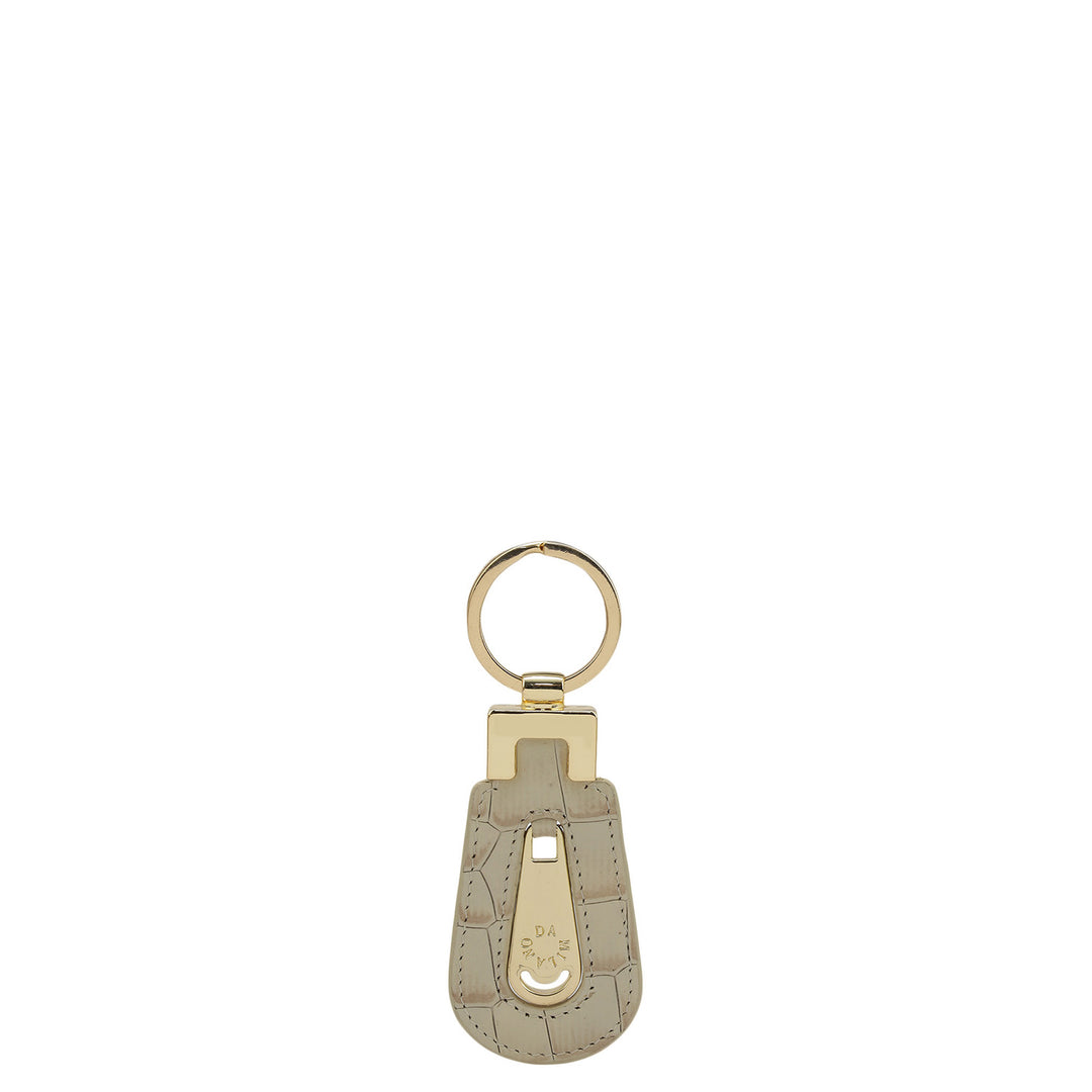 Croco Leather Key Chain - Frost