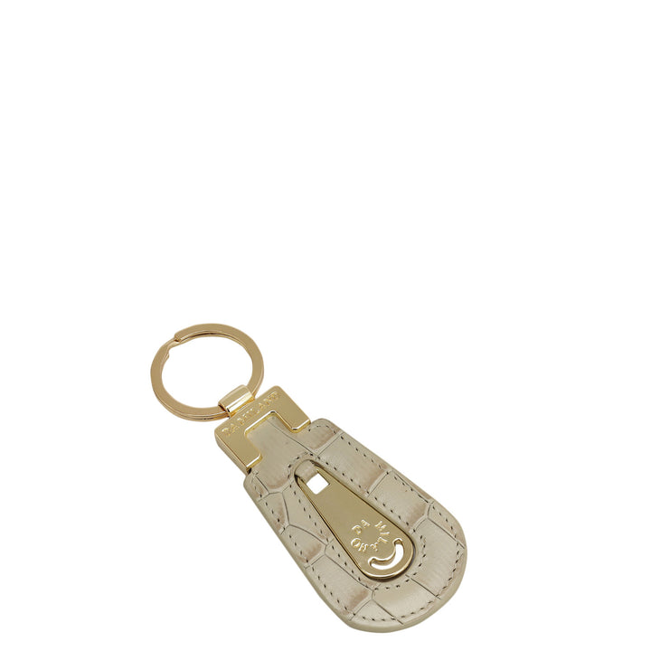 Croco Leather Key Chain - Frost