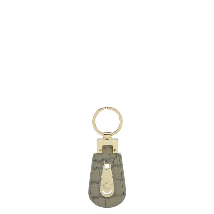 Croco Leather Key Chain - Grey