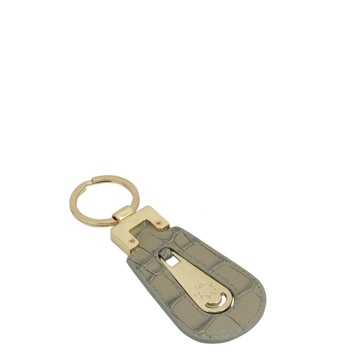 Croco Leather Key Chain - Grey