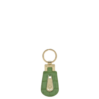 Croco Leather Key Chain - Kiwi