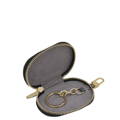 Croco Leather Key Chain - Black