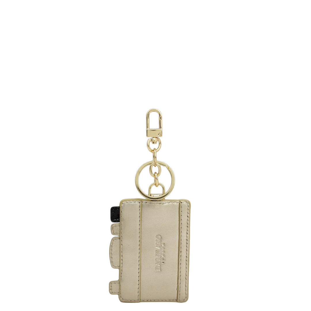 Gold Leather Key Chain - Gold
