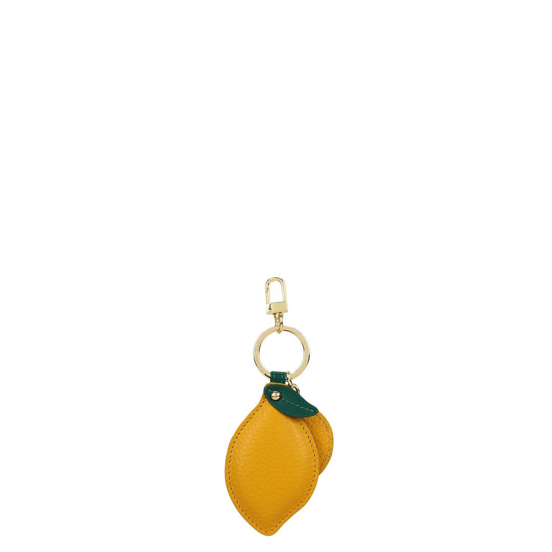 Wax Leather Key Chain - Mustard