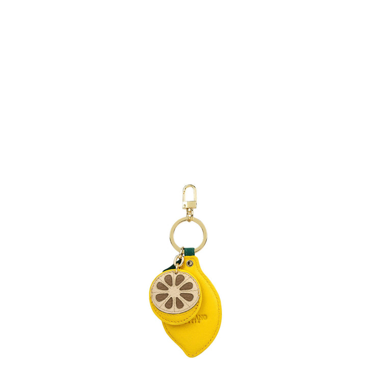 Plain Leather Key Chain - Yellow