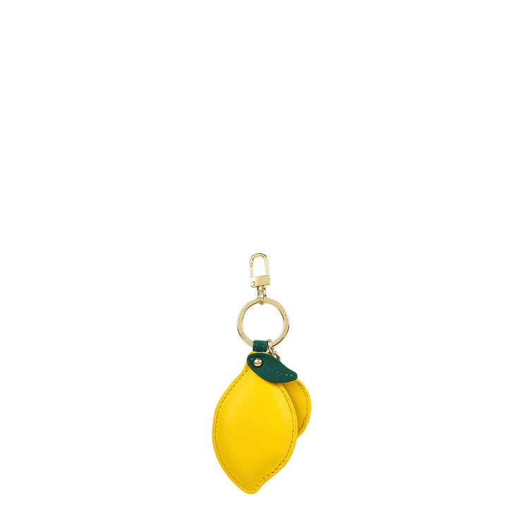 Plain Leather Key Chain - Yellow