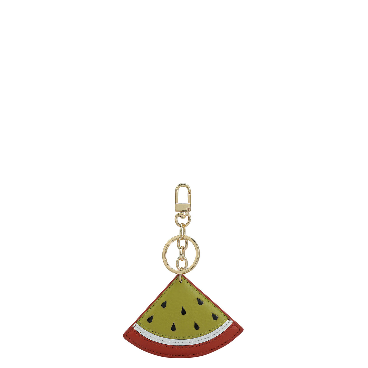 Wax Plain Leather Key Chain - Green Tea