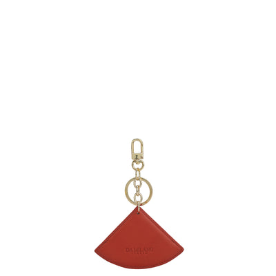 Wax Plain Leather Key Chain - Green Tea