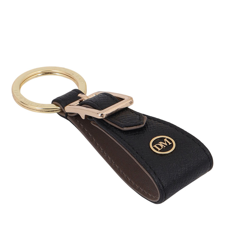 Saffiano Leather Key Chain - Black