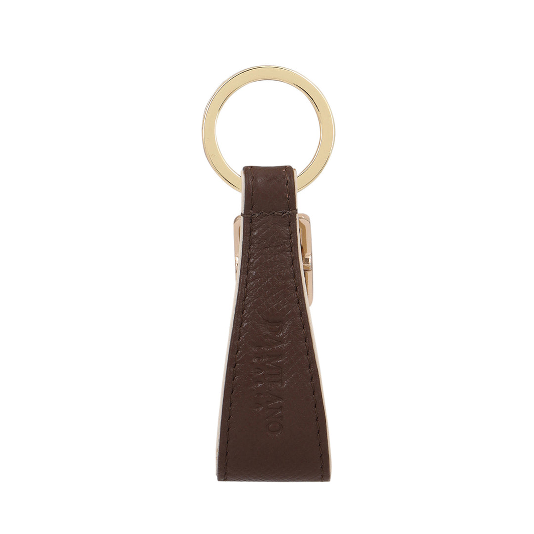 Saffiano Leather Key Chain - Walnut