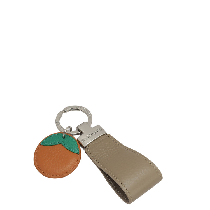 Wax Leather Key Chain - Greyish Taupe