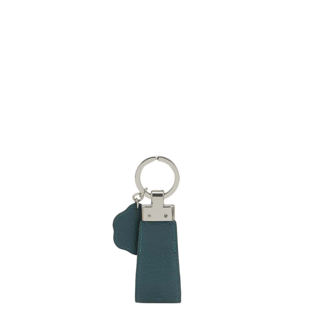 Wax Leather Key Chain - Teal