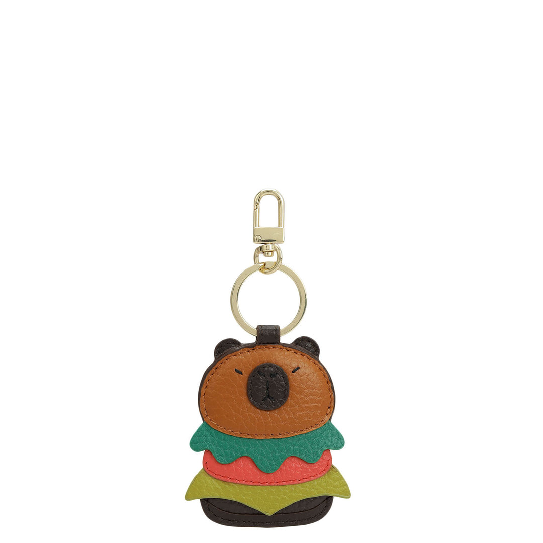 Wax Leather Key Chain - Chocolate