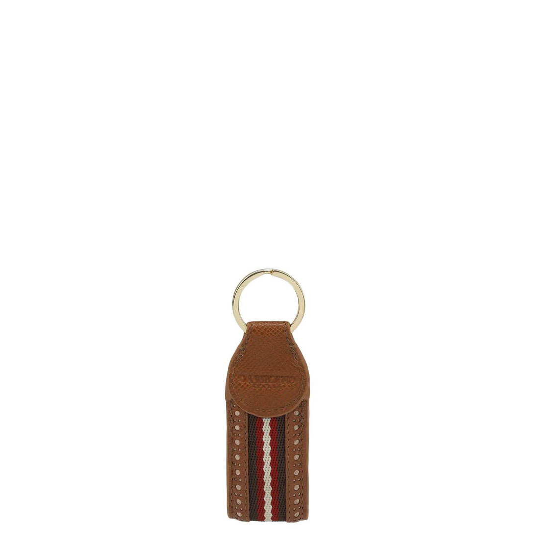 Franzy Leather Key Chain - Cognac