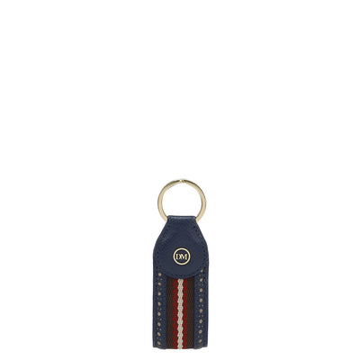 Franzy Leather Key Chain - Ink Blue