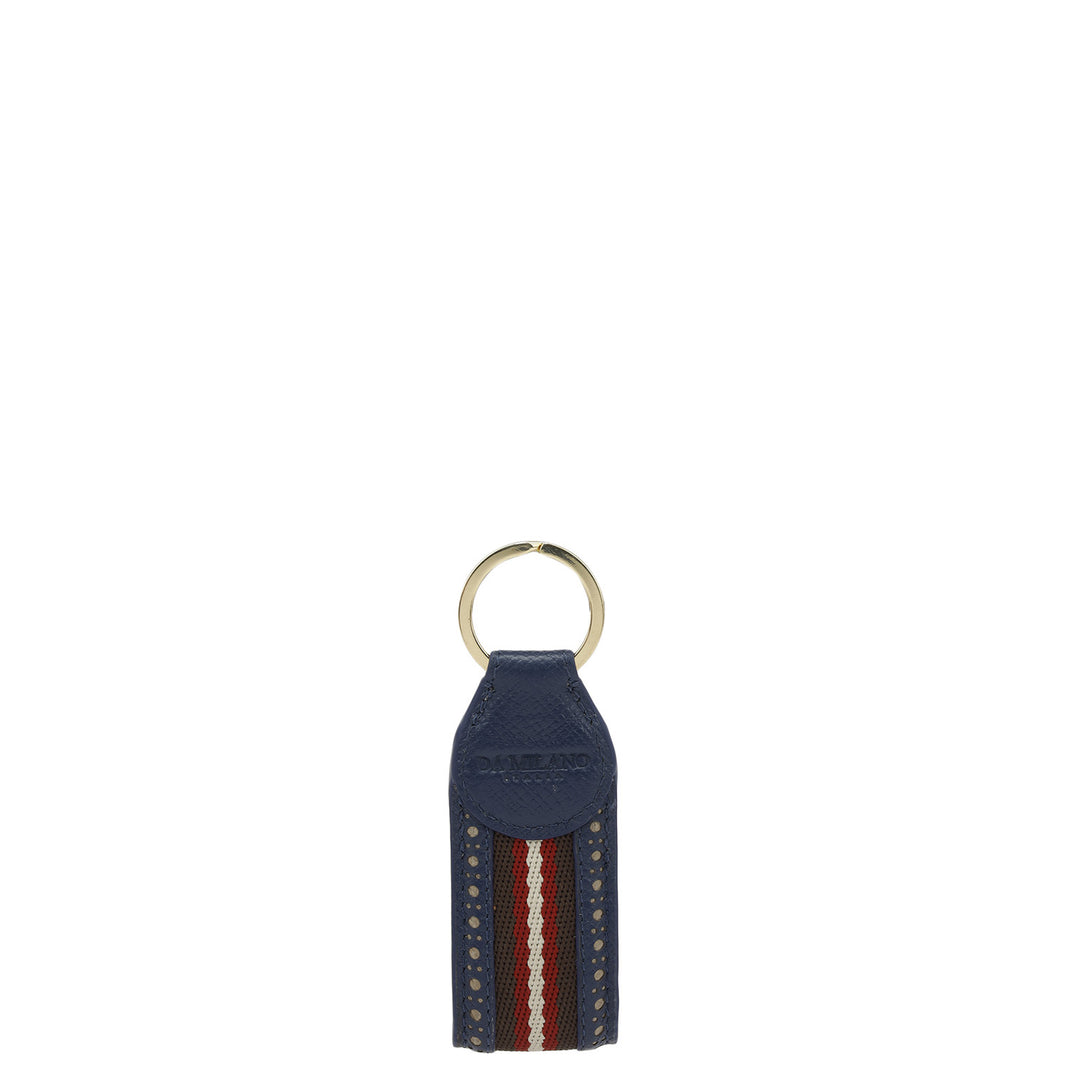 Franzy Leather Key Chain - Ink Blue