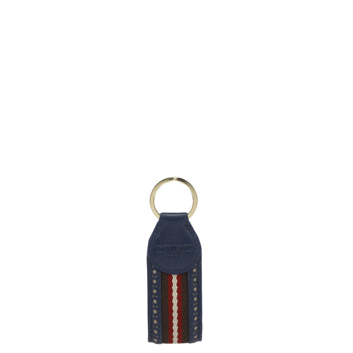 Franzy Leather Key Chain - Ink Blue
