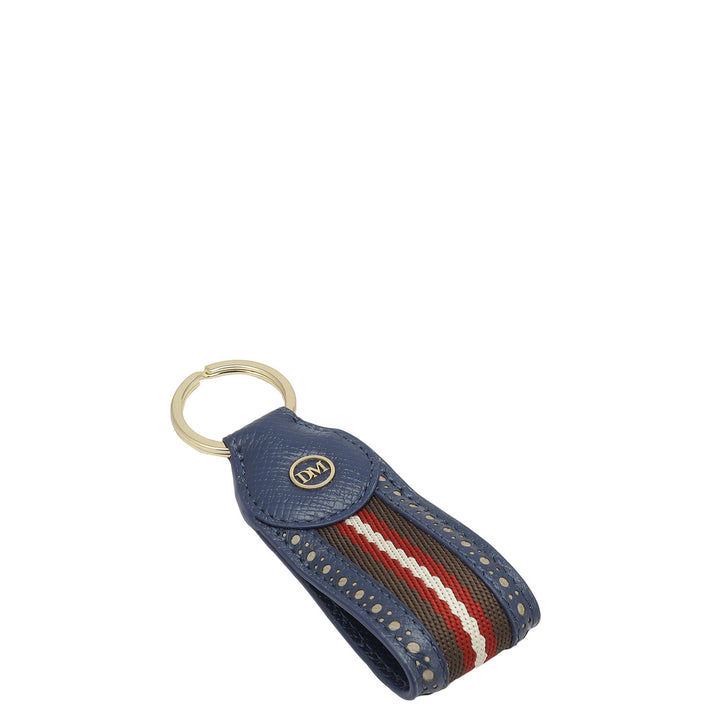 Franzy Leather Key Chain - Ink Blue