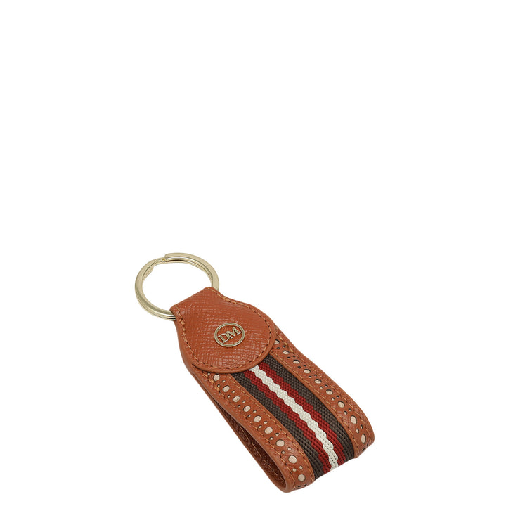Franzy Leather Key Chain - Rust Orange