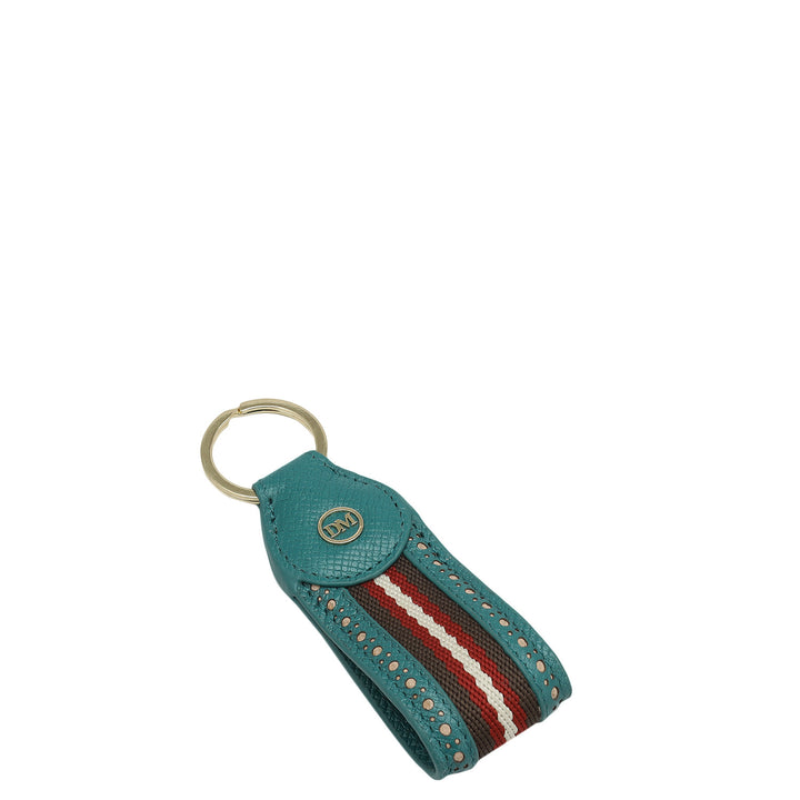 Franzy Leather Key Chain - Teal
