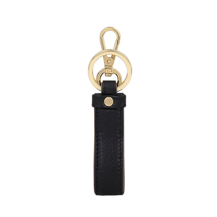 Saffiano Leather Key Chain - Black