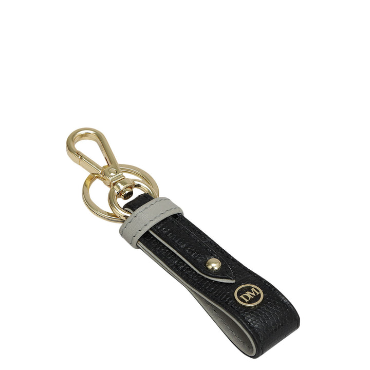 Lizard Leather Key Chain - Black