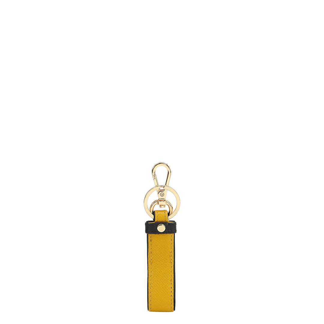 Franzy Leather Key Chain - Mustard