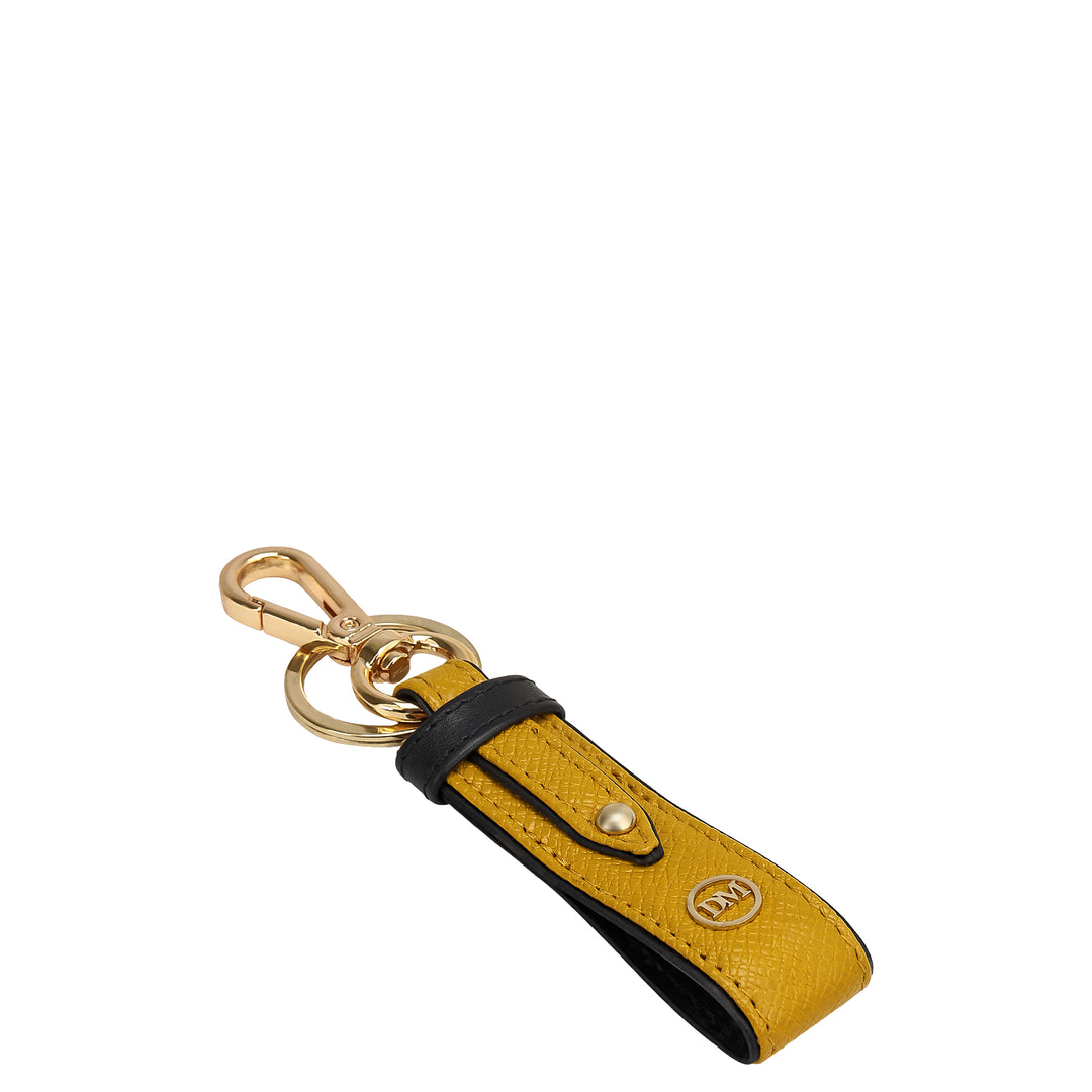 Franzy Leather Key Chain - Mustard