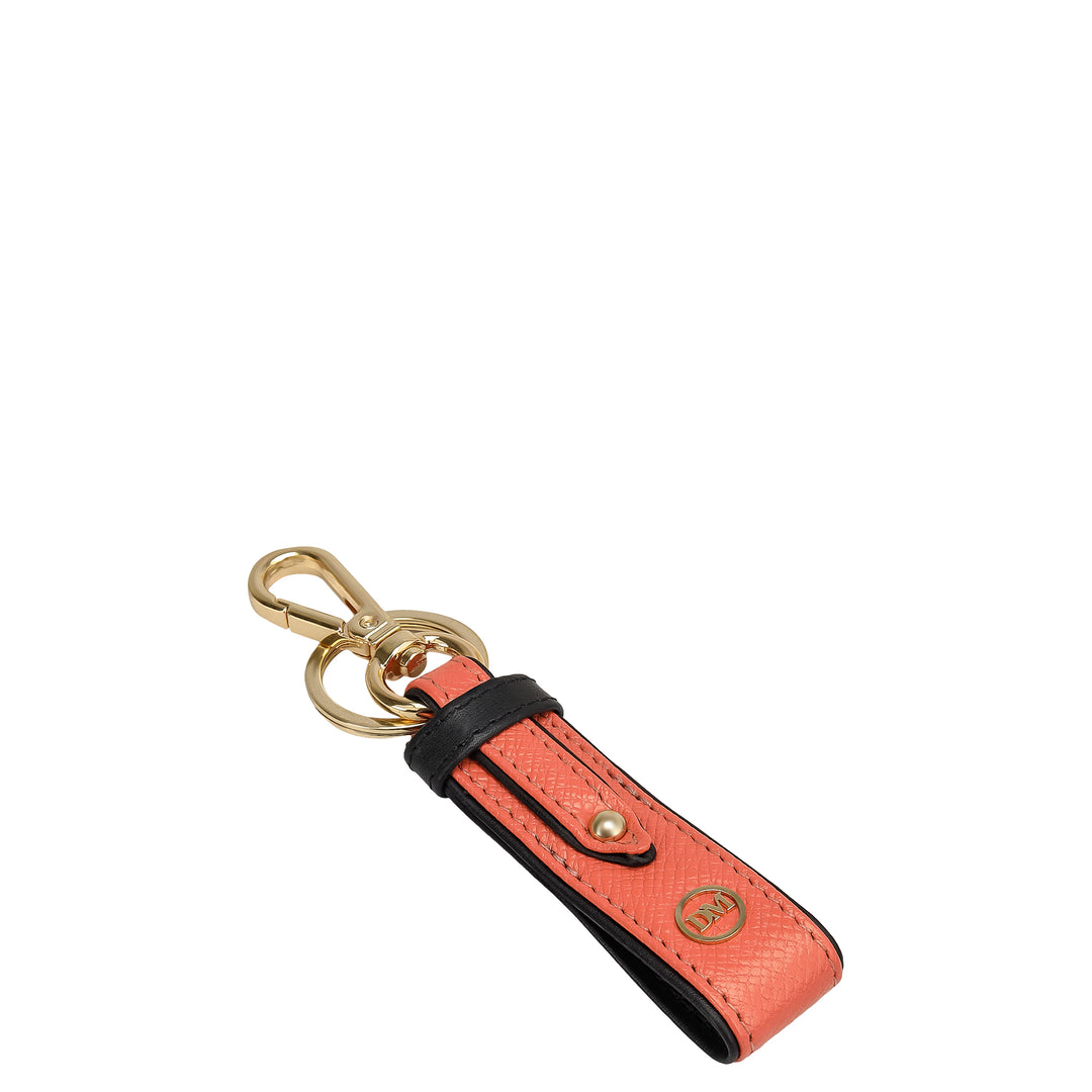 Franzy Leather Key Chain - Salmon