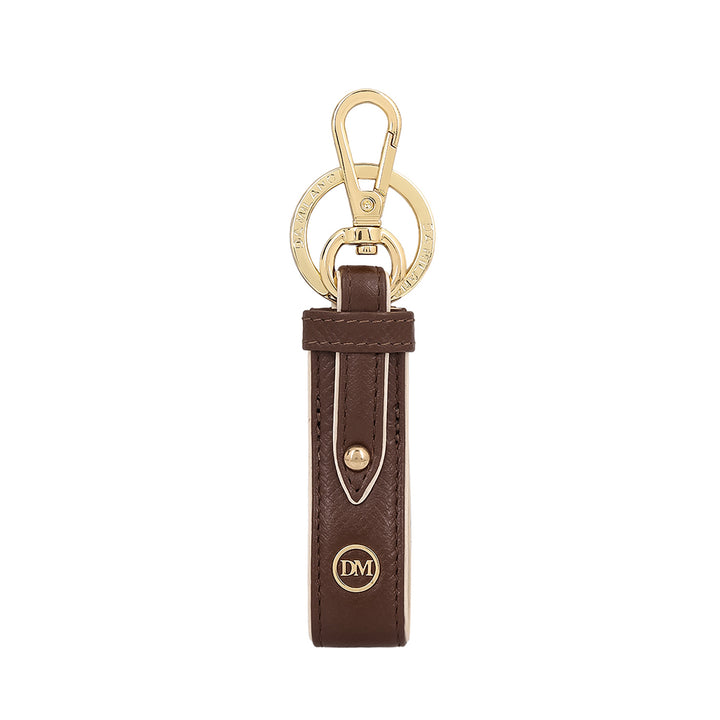 Saffiano Leather Key Chain - Walnut